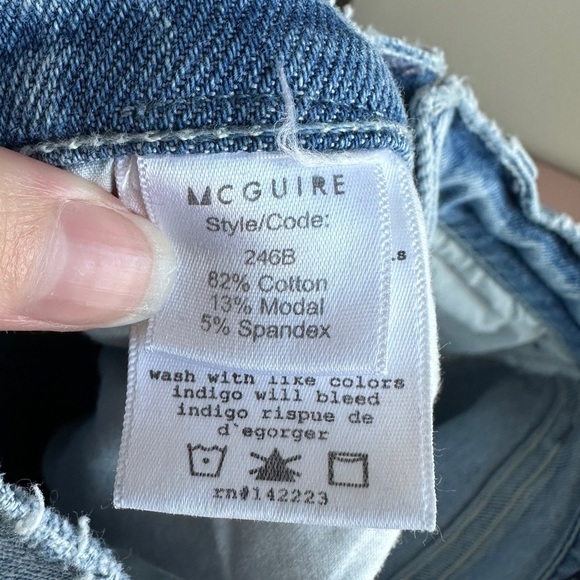 McGuire Denim Vintage Slim Raw Hem Light Wash Jeans, Size 25 - Picture 16 of 16